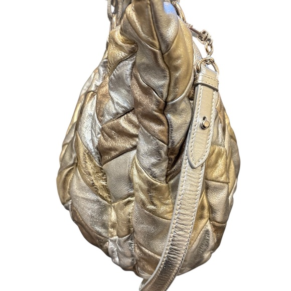 Miu Miu silver/gold metallic patchwork leather tote bag - Picture 7 of 14